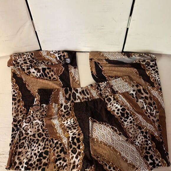 Medium Philosophy Republic pull on wide leg cheetah animal print flared pants - Picture 9 of 13